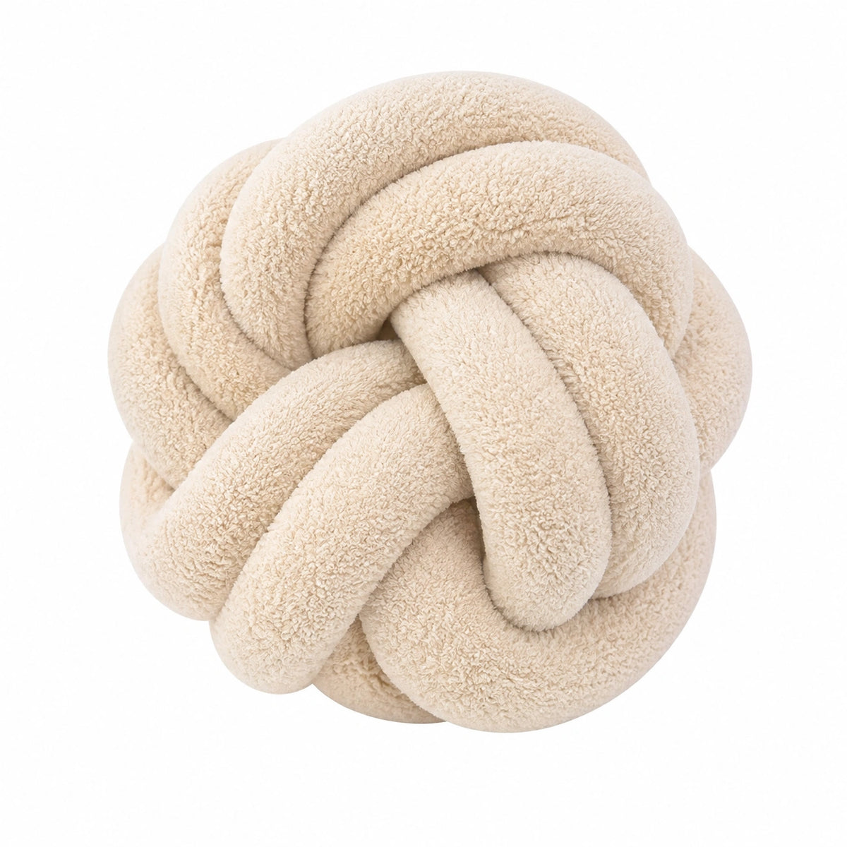 Knotenkissen 30 cm Creme Textilbezug weich dekorativ