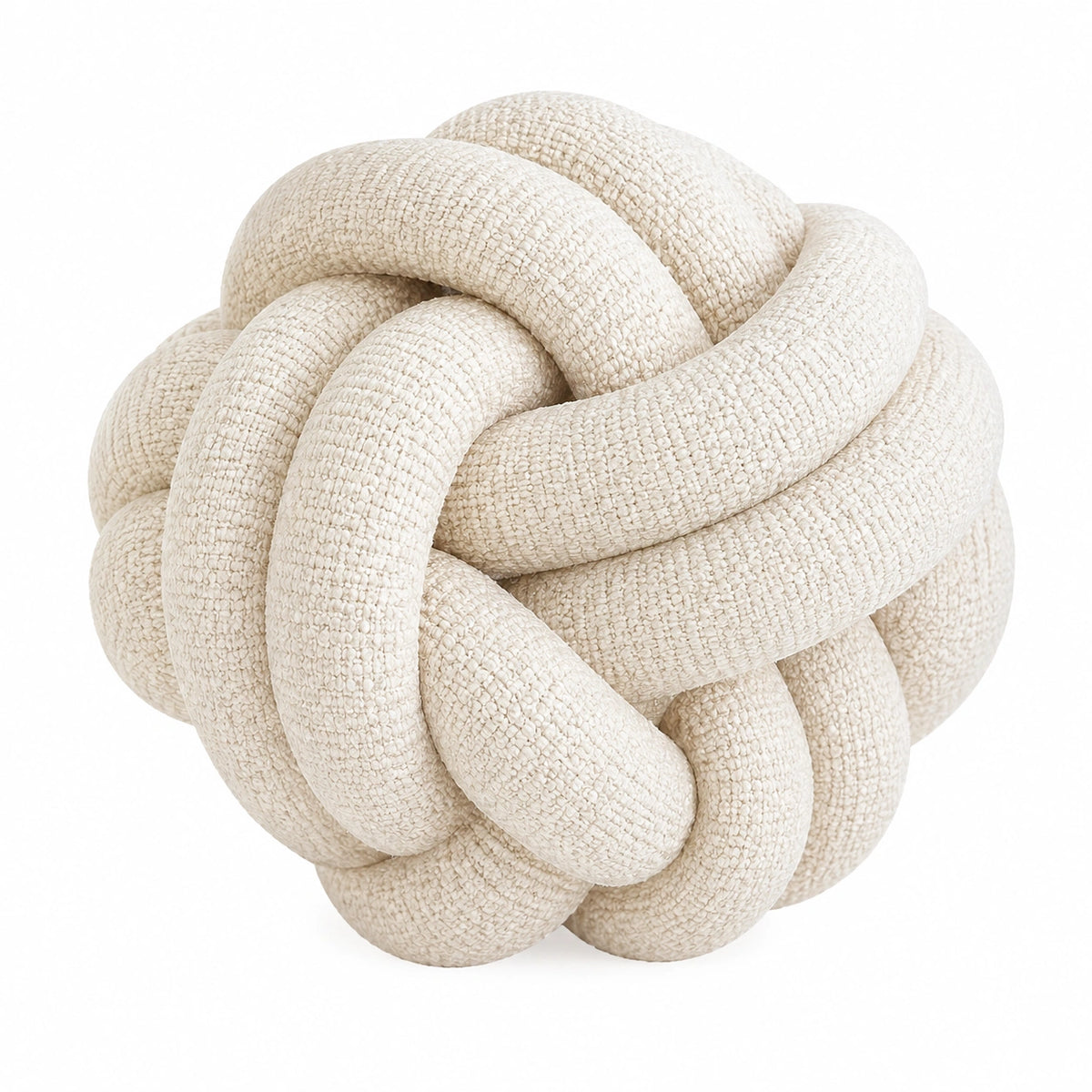 Knotenkissen 30 cm aus Textil in Creme als Wohnaccessoire