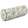 Nackenrolle 20 x 50 cm Textil Grün Creme Blumenmuster Dekorativ
