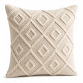 Dekokissen 45 cm x 45 cm Creme Textil mit geometrischer Struktur