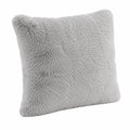 Dekokissen 45 x 45 cm aus langflorigem Textil Grau - weiches Wohnkissen
