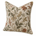 Dekokissen 45 x 45 cm Textil Beige Grün Rostrot mit Blumenmuster