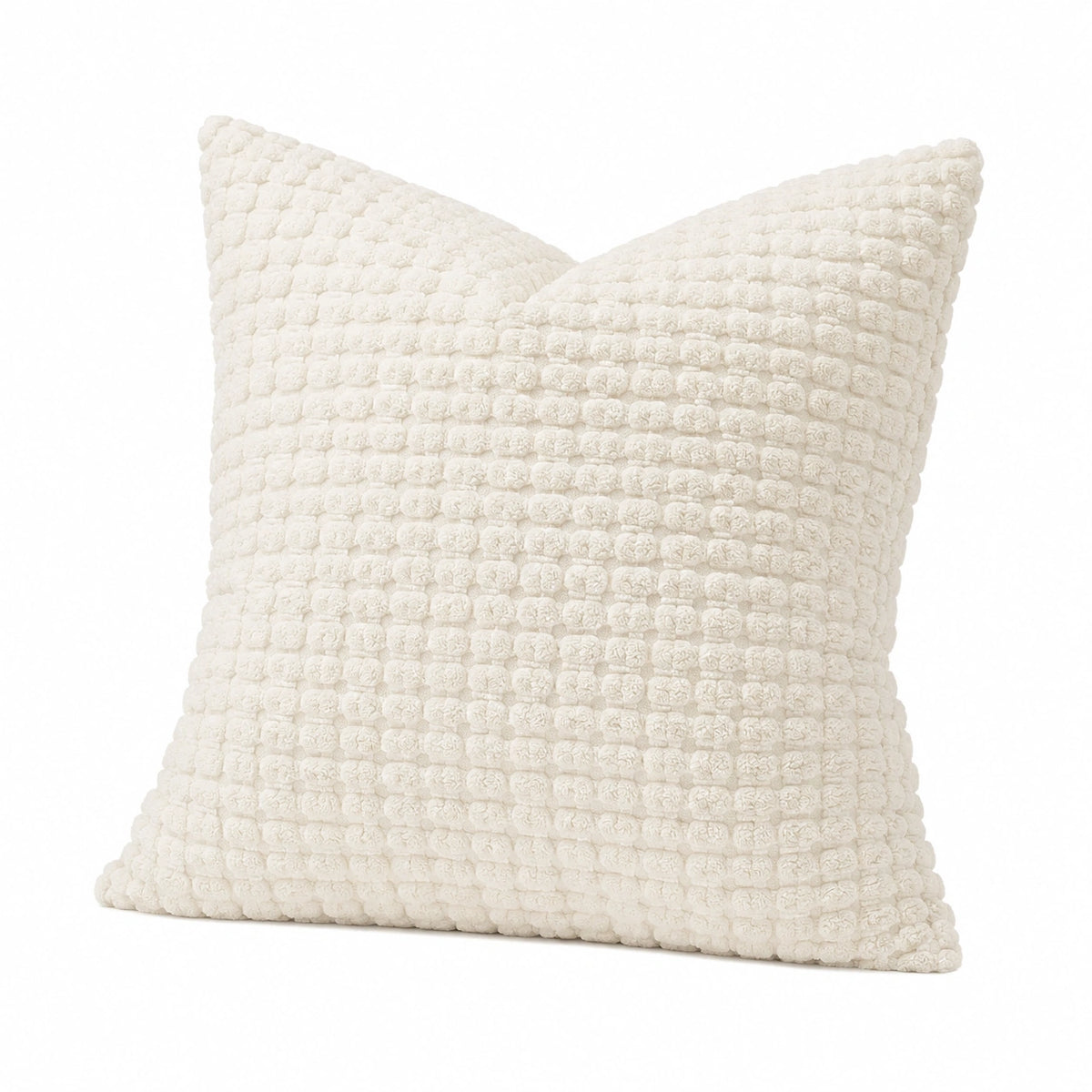 Dekokissen 45 x 45 cm Creme Polyester mit strukturierter Oberfläche