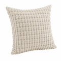 Dekokissen 45 x 45 cm Creme Textil mit strukturierter Oberfläche für Wohnraum