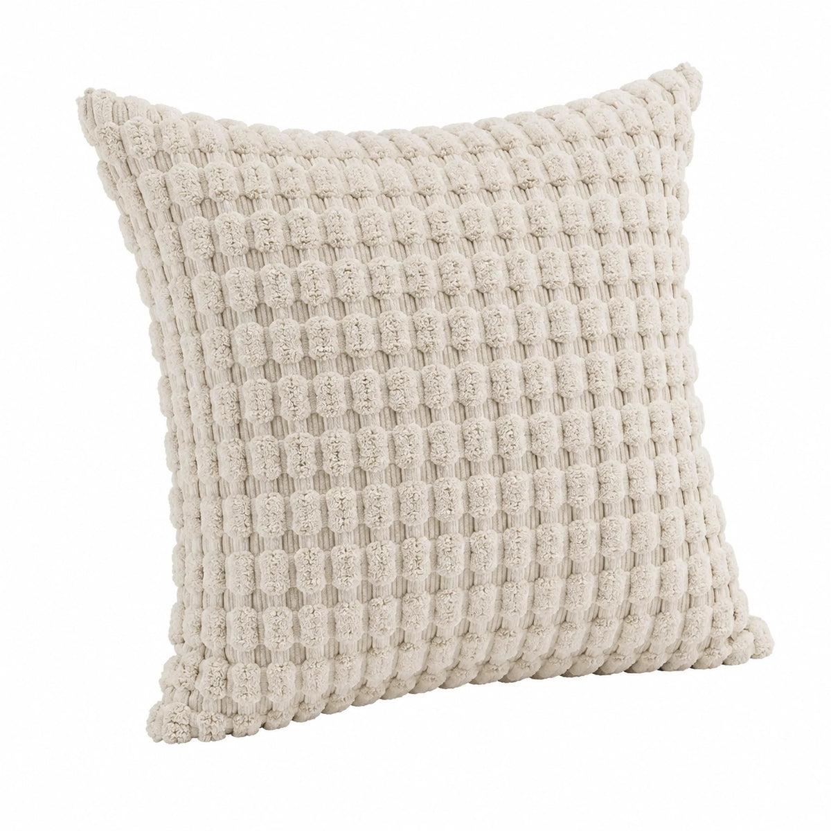 Dekokissen 45 x 45 cm Creme Textil mit strukturierter Oberfläche für Wohnraum