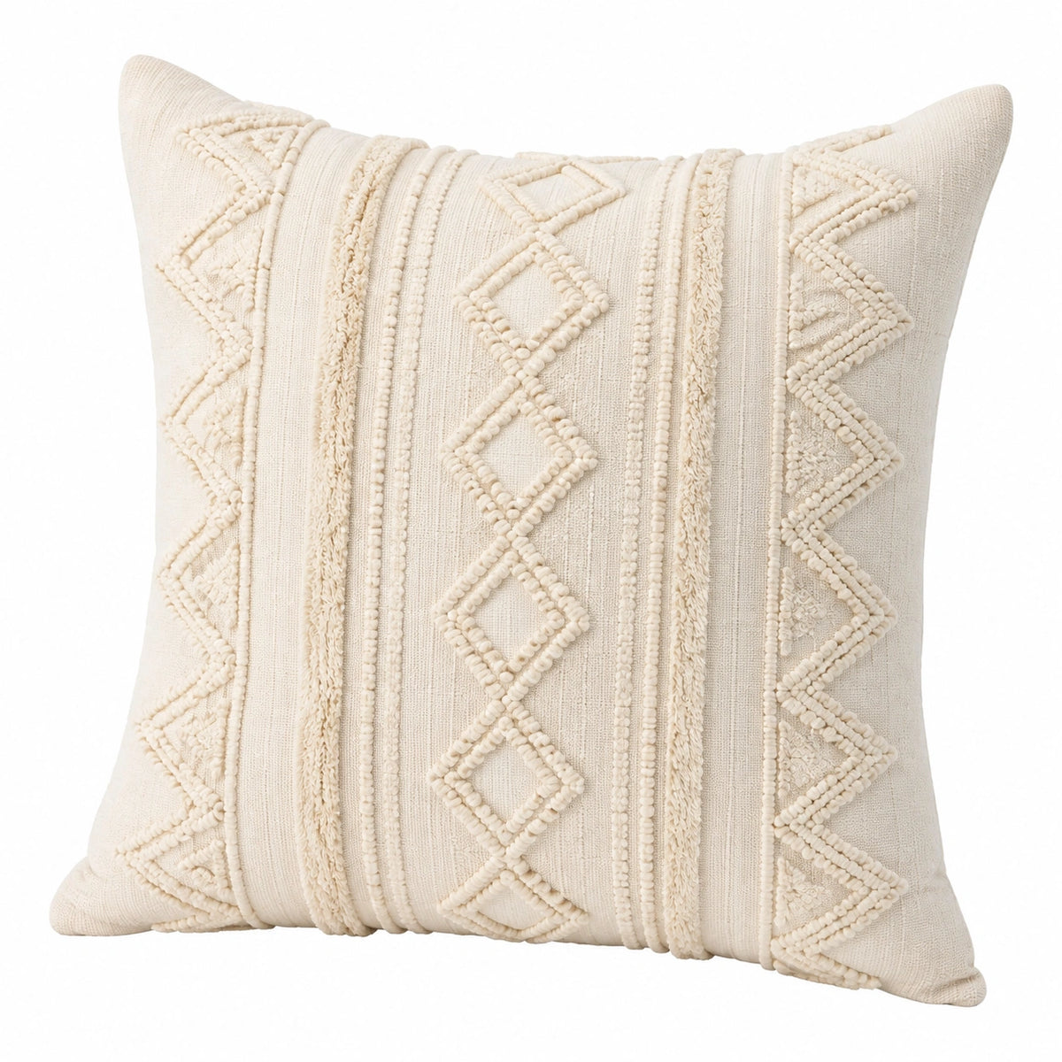 Dekokissen 45 x 45 cm cremefarben Textil mit Strukturmuster