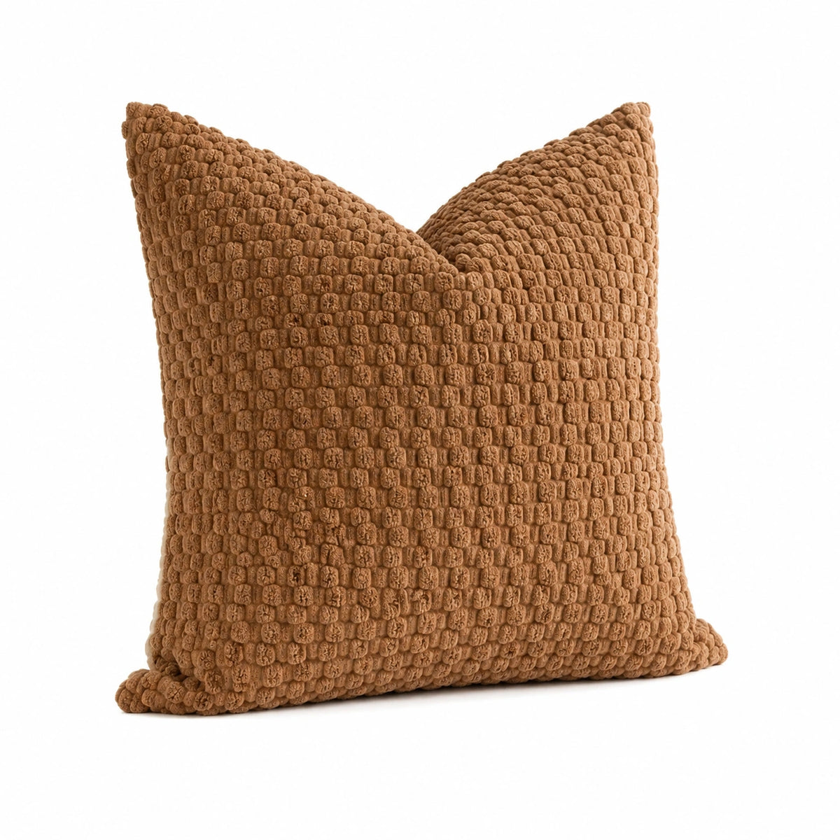 Dekokissen 45 x 45 cm aus Strukturtextil Braun - quadratisches Sofakissen
