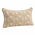 Dekokissen 50 x 30 cm Beige Textil mit geometrischer Struktur