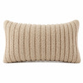 Dekokissen 50 x 30 cm Beige Strukturtextil für Sofa und Wohnraum