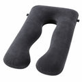 U-förmiges Körperkissen 130 cm aus Polyester in Anthrazit für Seitenschläfer