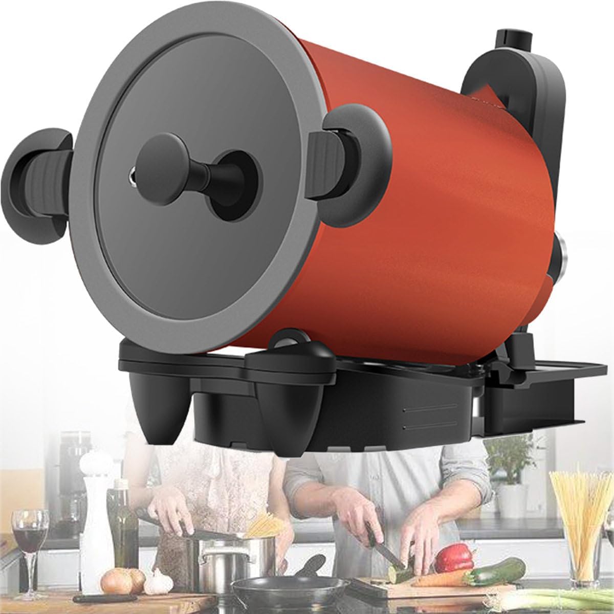 SOYPAX Brotbackautomaten, Grau, Vollautomatische Kochmaschine, Automatische Rührbratmaschine, Antihaft-Pfanne Rührbratmaschine