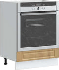 Holepyr Mikrowelle, 60x46x81,5 cm, Holzwerkstoff, Schwarz/Silber, Herdumbauschrank Porto Artisan-Eiche Holzwerkstoff