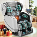 F FURNIMAT Audiogerät, Grau, Massagesessel, Ganzkörper-Massagestuhl mit 14 Rollen, 8 Komfort-Luftkissen & Zero Gravity
