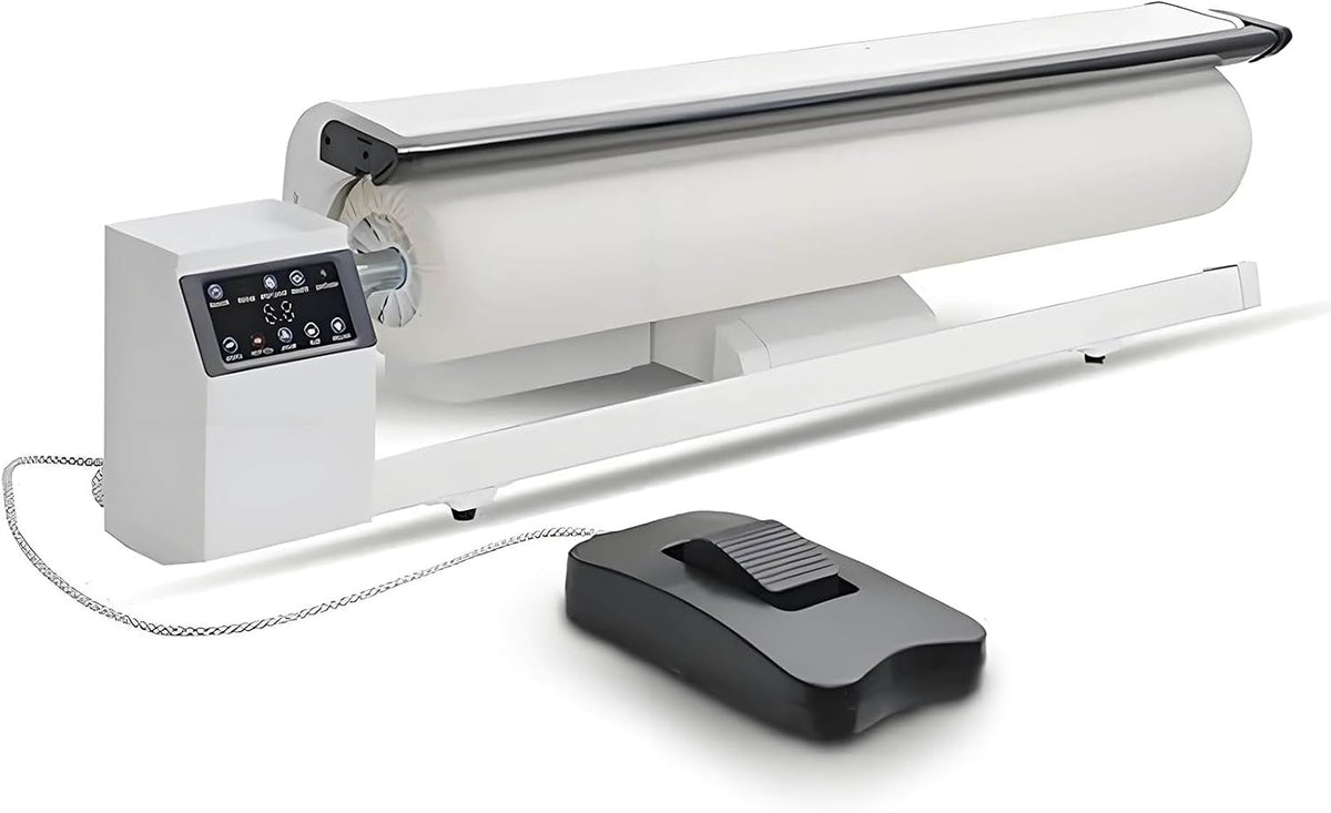 Dampfpresse Bügelpressen, 14 cm, 90 cm, Schwarz, Bügelmaschine, Rollendurchmesser, Länge mit Touchscreen & Fußpedal für Kleidung
