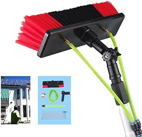 WXPGFEQ Fensterabzieher, 12 m, Transparent, Teleskop-Glasreinigungsbürste, Lange Fensterreinigungsstange, Solarpanel-Reinigungsgerät
