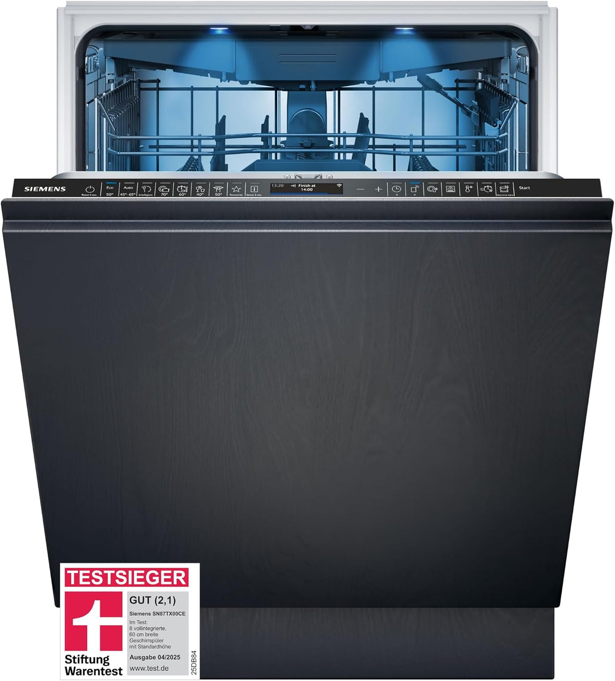 Siemens Geschirrspüler, 43 dB(A) re 1 pW, 14 Maßgedecke, 60 cm, Silber, iQ700 Smarter Vollintegrierter SN87TX00CE