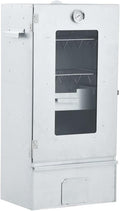 ADWOA Outdoor-Grill, 44,5 x 29 x 83 cm, 1 kg, Verzinkter Stahl, Silber, Räucherofen mit Hackschnitzel RäUcherofen Edelstahl
