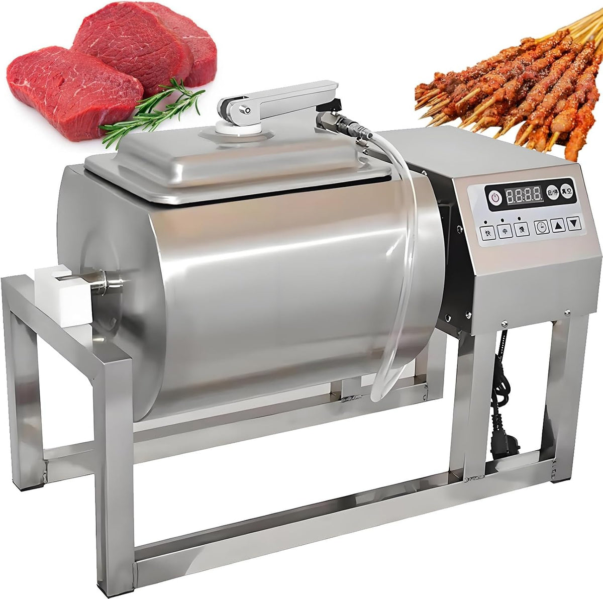 Vakuum Fleischhämmer & -klopfer, 18 L, Silber, Marinator, Edelstahl, 3-Gang-bidirektionale Drehung, kommerzielle Qualität