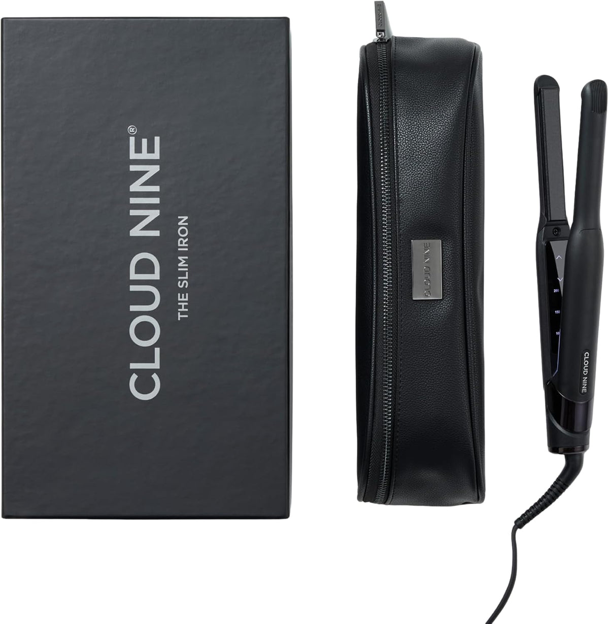 Cloud Nine Haarglätter, Schwarz, Slim Iron Glätteisen, für Kurzhaar & Pony, 11 Stufen, 100-200°C, Revive-Modus