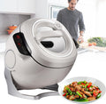 JYHHGDS Herd, 2000 W, 110 V, Grau, Elektro mit 360°-Drehung, Rundumheizung, automatische Kochmaschine, mit 3 einstellbaren Geschwindigkeiten