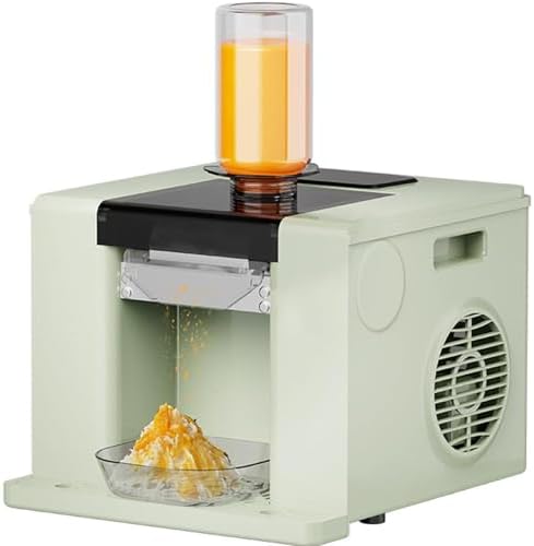 KJHYYPP Eismaschine, 280 W, 60 kg, Schwarz, Gewerbliche , Luftkühlung, elektrischer Schneekegelbereiter, 750 ml Flaschenkapazität