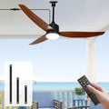 ANFERSONLIGHT Deckenventilator, 132 cm, Weiß, Outdoor mit Licht und Fernbedienung mit 3 Flügeln