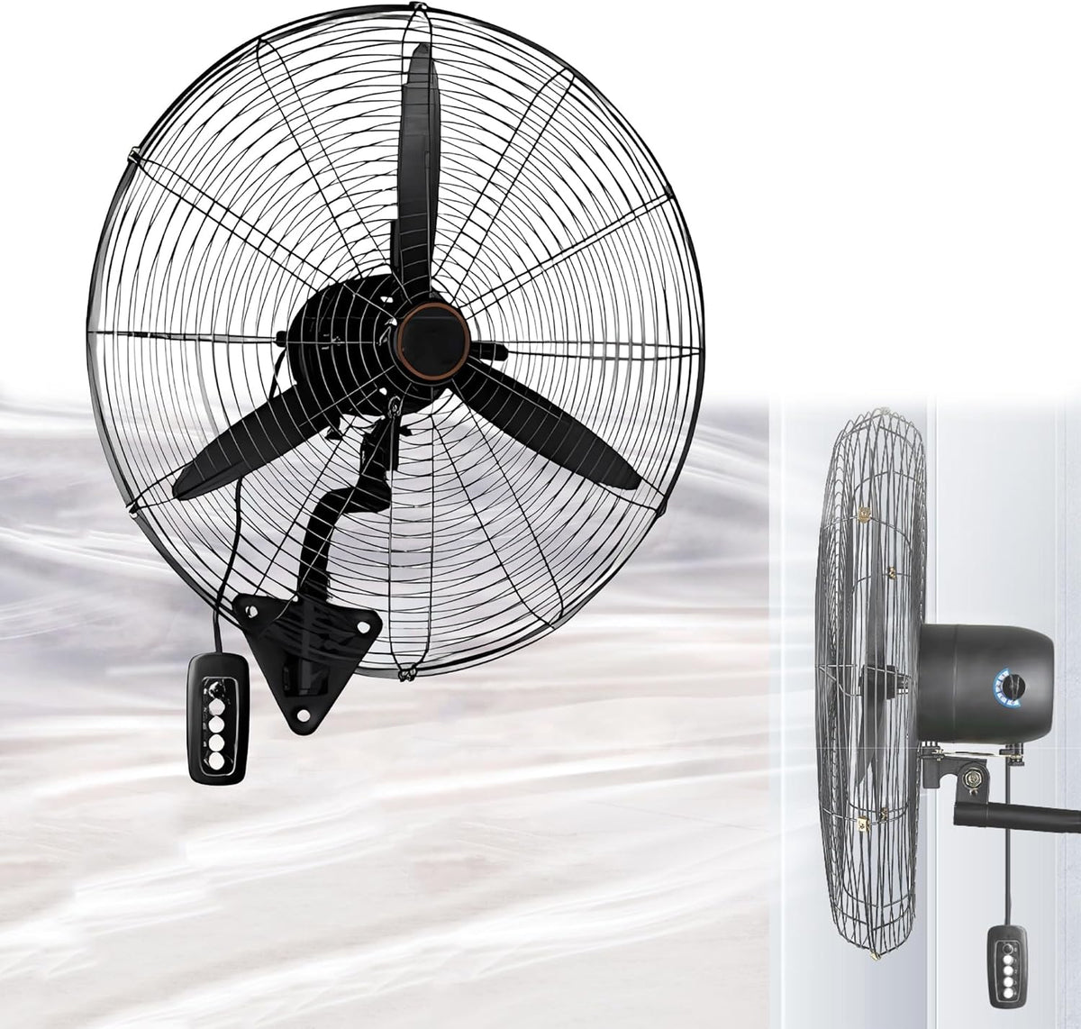 OWOHYG Gewächshaus, 75 cm, Weiß, 120°-Oszillations-Wandventilator, Hochleistungs-Industrieventilator mit 4, für Terrasse