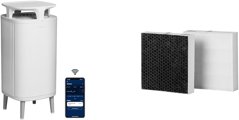 Blueair Dunstabzugshaube, Weiß, 5210i Smart DustMagnet, Luftreiniger für mittelgroße Räume und 1 Pack