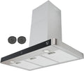 K&H Dunstabzugshaube, 600 m, 90 cm, Silber, Wandhaube [UMLUFT & ABLUFT] - Abzughaube Metall Fettfilter