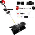 ROGONPDK Schneefräse, 2,3 PS, Schwarz, 2.3 PS 52CC Benzin Kehrmaschine, Motorbesen, 2-Takt Garten Elektro, Schneeschieber