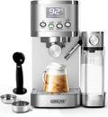 CAFELFFE Kaffeemaschine, 1,3 l, Silber, 6-in-1-Espressomaschine, Siebträgermaschine mit Milchtank, Edelstahl