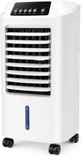 Gtzly Mobiles Klimagerät, 10 L, 60 W, Weiß, Tragbarer Verdunstungsluftkühler mit Wassertank, Energiesparender Swamp Cooling