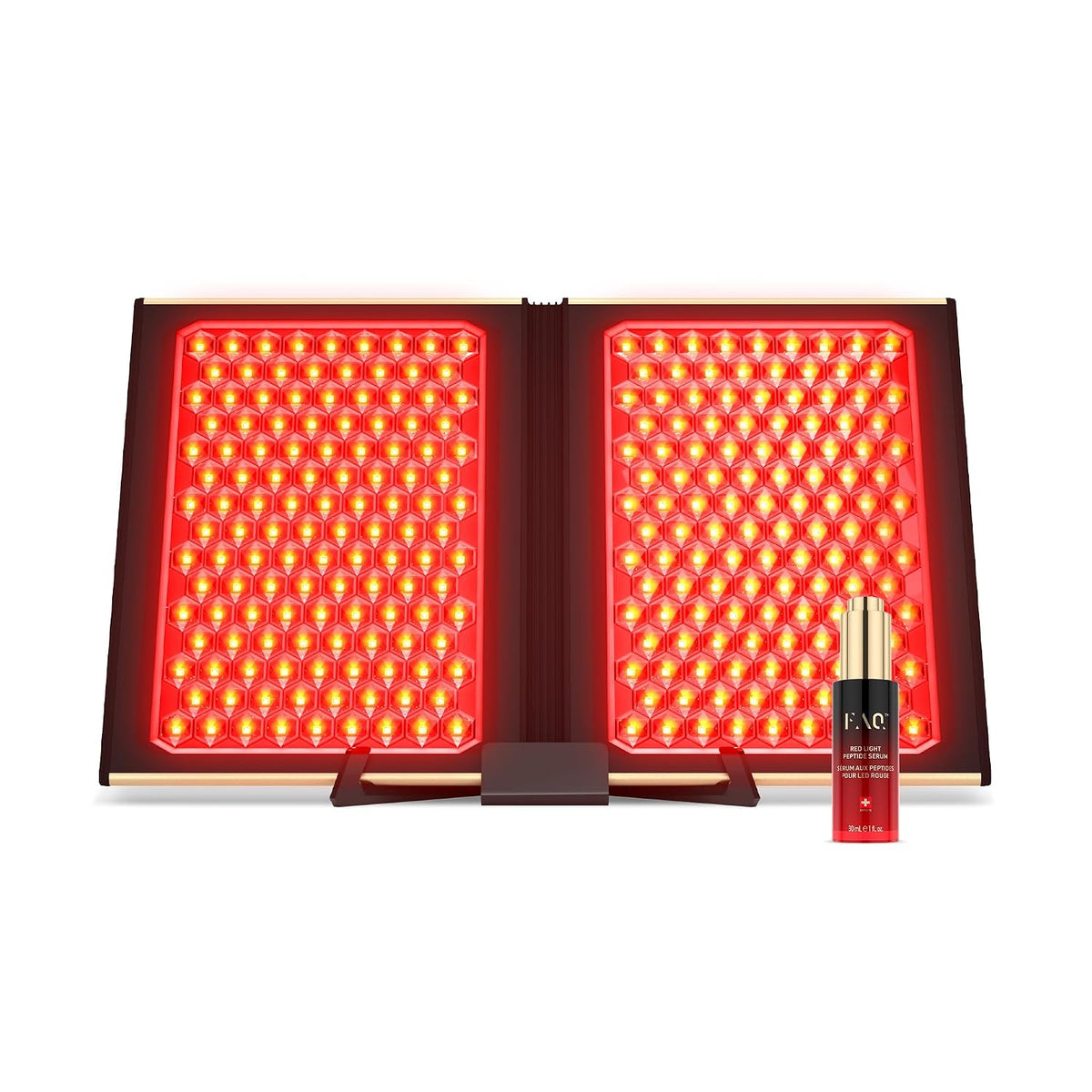 FAQ Geräte zur Faltenreduzierung & Anti-Aging-Geräte, Schwarz, Dual-Gesichtspanel & Rotlicht-Peptidserum Set, LED-Panel