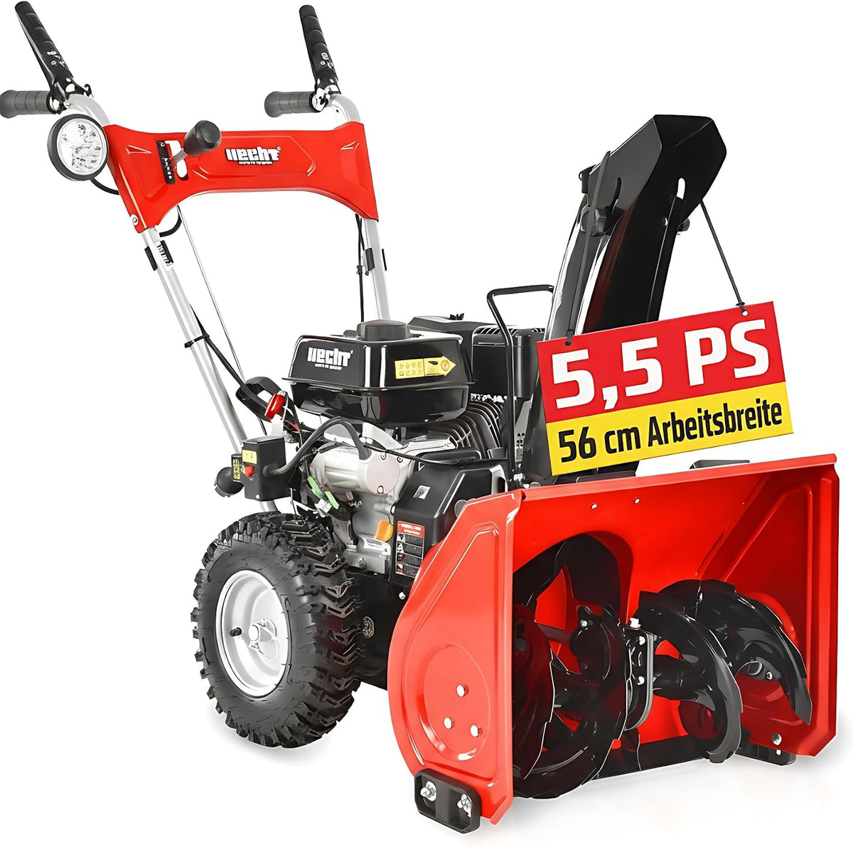 Onbest Schneefräse, 56 cm, Schwarz, HECHT Benzin, 2-stufig mit E-Start