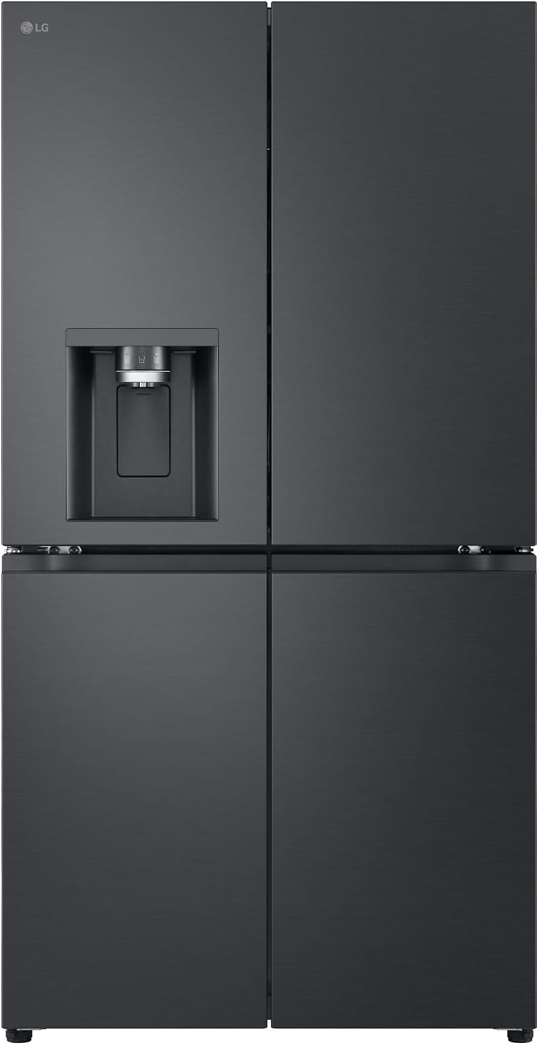 LG Side-by-Side-Kühlschrank, 641 L, Schwarz, GML960EVBE Multi-Door Kühlschrank mit Gefrierfach (, Energieklasse E) mit Eis- und Wasserspender