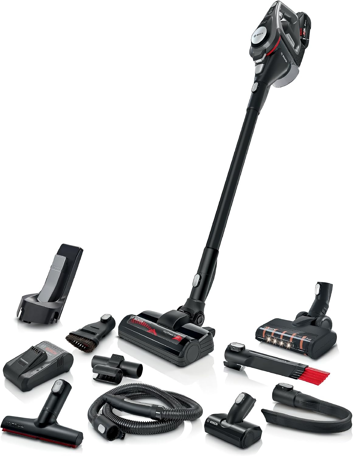 Bosch Staubsauger, 5.0 Ah, Grau, Akku- Unlimited 8 BSS825MULT, kabellos, HEPA-Filtersystem, 10 Jahre Motorgarantie