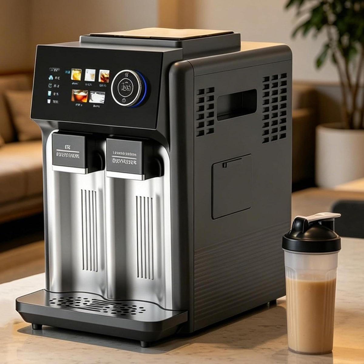 LHUITUI Eiswürfelmaschine, 120 W, Schwarz, Slushie-Maschine, Slushy-Hersteller Für Zuhause, Slush-Maker Für Zuhause