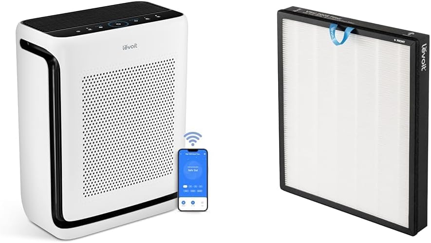 Levoit Dunstabzugshaube, Weiß, Luftreiniger Allergiker mit Tiermodus & Vital 200S, HEPA Filter
