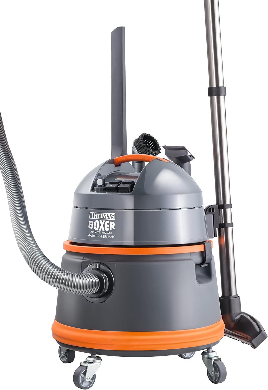 THOMAS Kindersitz, 1400 W, 4 Bar, Grau/Orange, Boxer 788119 robuster und leistungsstarker Nass-Trocken, 490/390/390