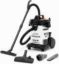Hitachi Staubsauger, 1600 W, 25 L, Silber, Boden CV 975 PW, 3-in-1 Profi-Nass- & Trockensauger, Edelstahl-Tank beutellos