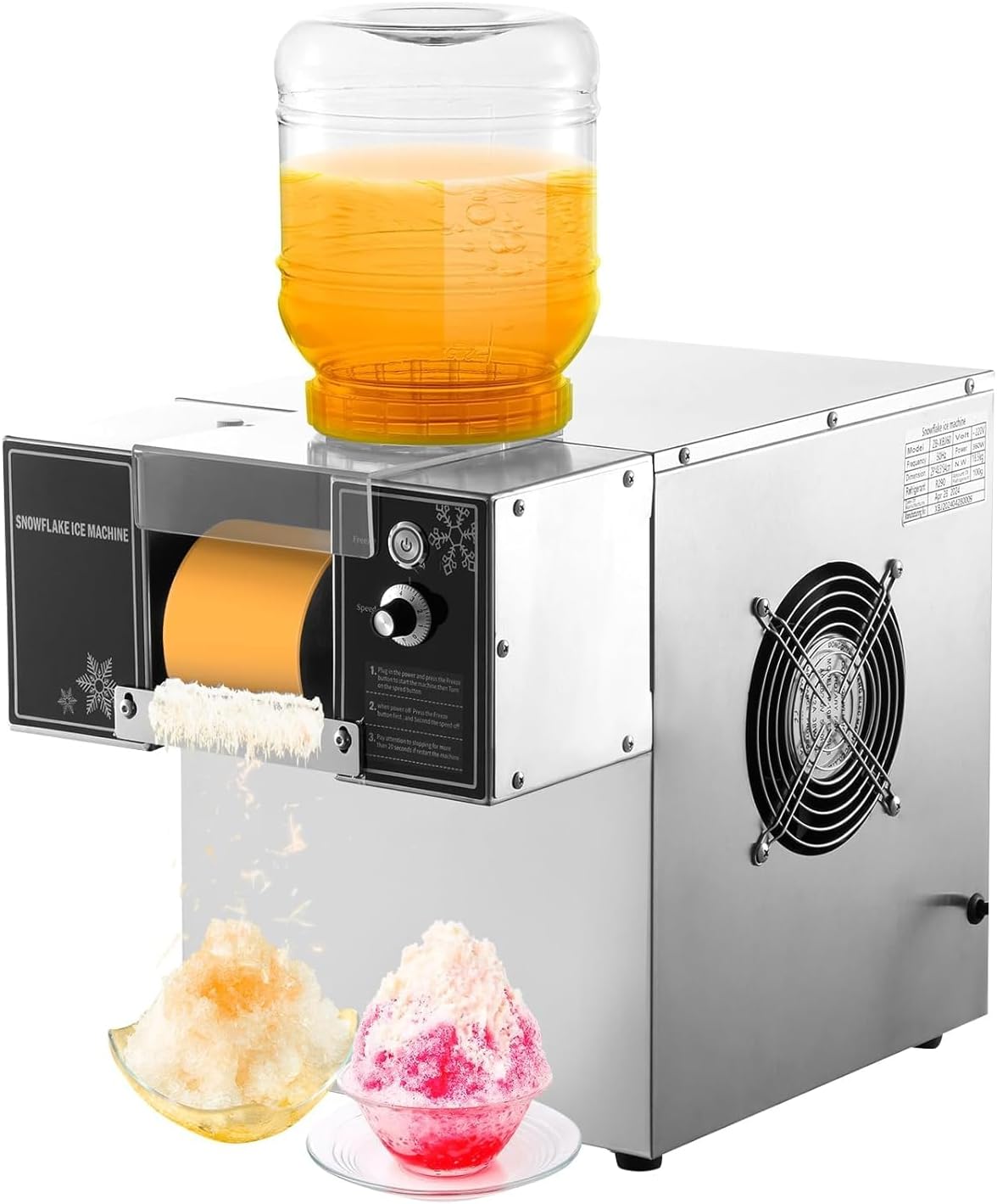 Gewerbliche Eismaschine, Schwarz, Rasur mit Luftkühlung für Dessertläden und Lebensmittel-LKW