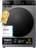 Heinrich´s Waschmaschine, 10 kg, Grau, Steam-Funktion, Mega Kapazität, 15 Programme, 1400 U/min., Aqua-Stop, LED-Display