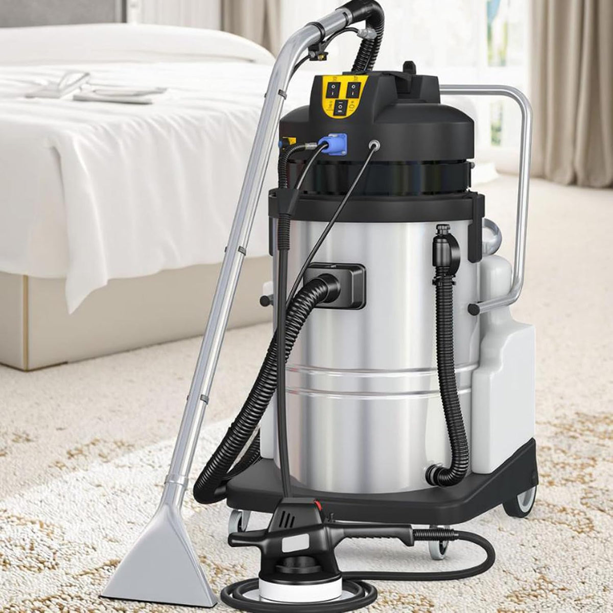 ZYLDDS Waschsauger, 40 L, Schwarz, Gewerbliche Teppichreinigungsmaschine, Mehrzweck-Bodenreinigungsmaschine, Hochleistungs-Extraktionssauger