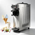 Furvveerr Eismaschine, 2200 W, 28 L, 6 L, Grau, Professionelle Soft Gewerblich, 20- /h Eisleistung, 3 Geschmacksrichtungen Soft Serve mit 2× Behälter
