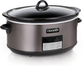 Crock-Pot Schongarer, Silber, Großer programmierbarer mit automatischer Warmeinstellung, Edelstahl, inkl. Kochbuch (1 Stück)