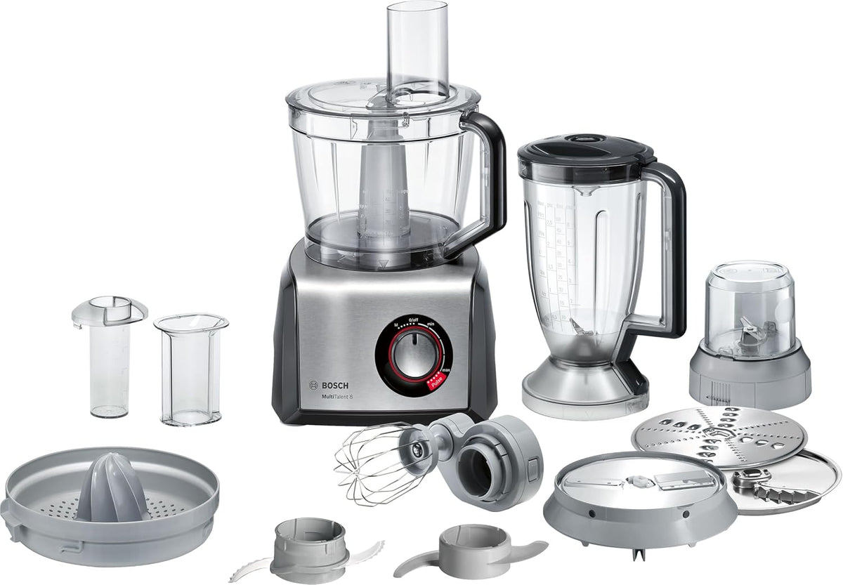 Bosch Geschirrspüler, 1250 W, 3,9 L, 1,5 L, Schwarz, Kompakt-Küchenmaschine MultiTalent 8, 50+ Funktionen, Rührschüssel