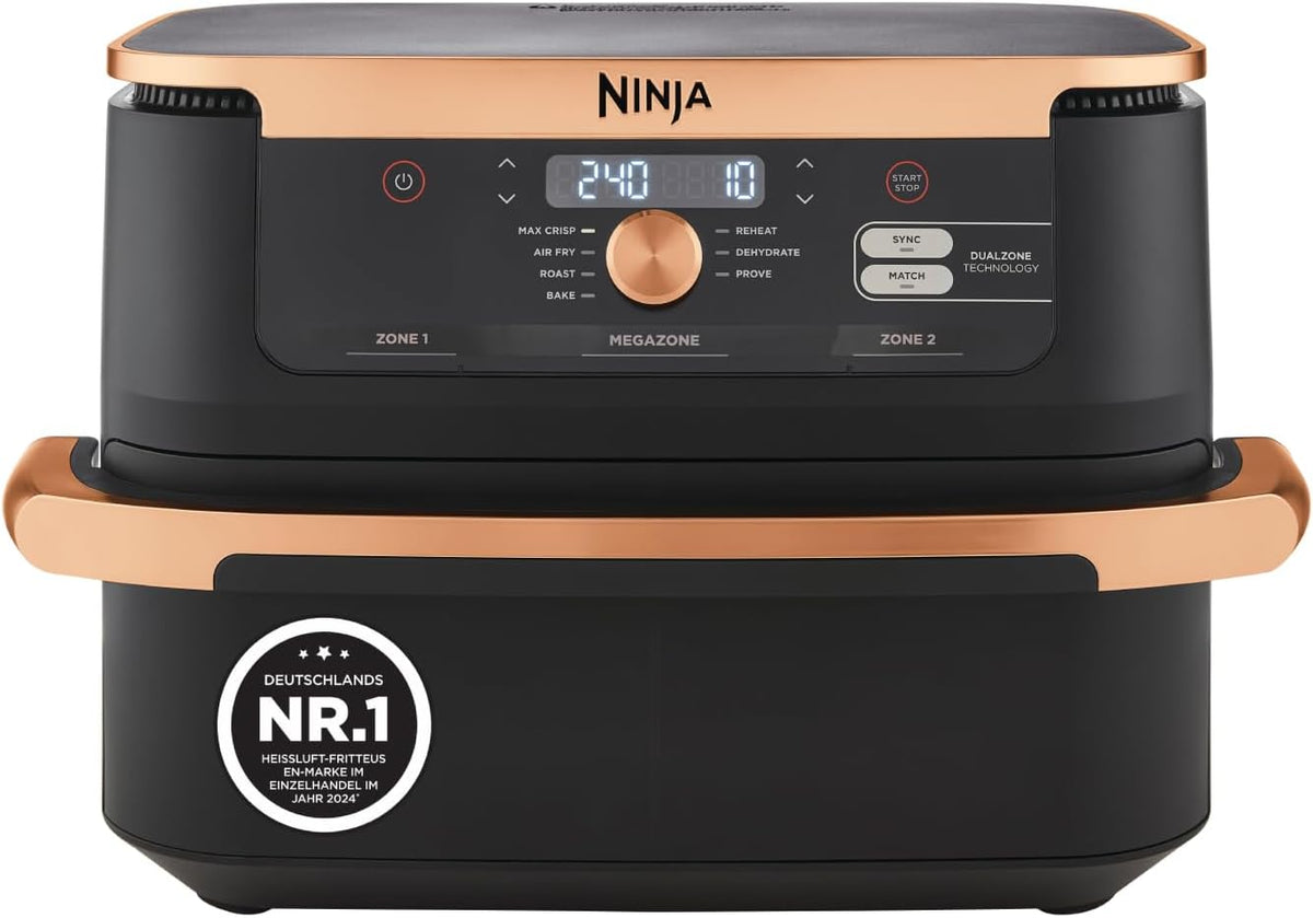 Ninja Heissluftfritteuse, Schwarz, Foodi FlexDrawer Dual Zone Heißluftfritteuse AF500EUCP