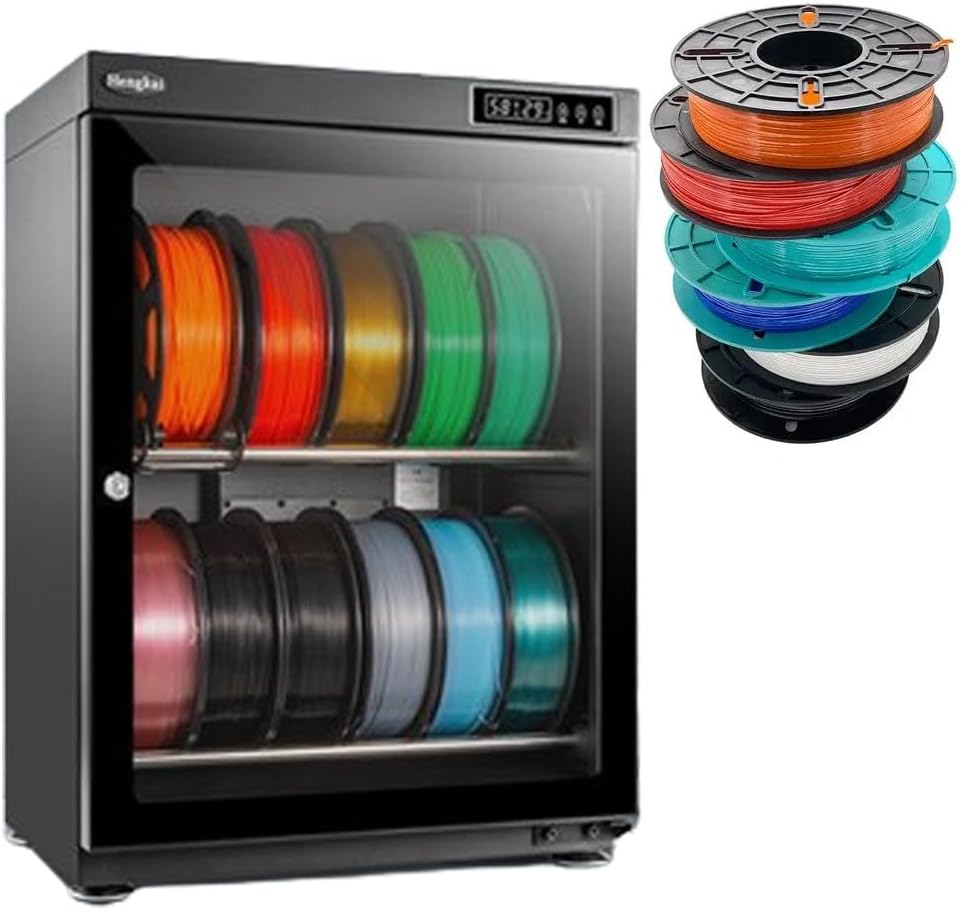 ShaiVrissian Verdampfungs- & Trocknungsausrüstung, 50 kg, 70 L, Grau, 3D-Filament-Trockenschrank, Aufbewahrungsschrank