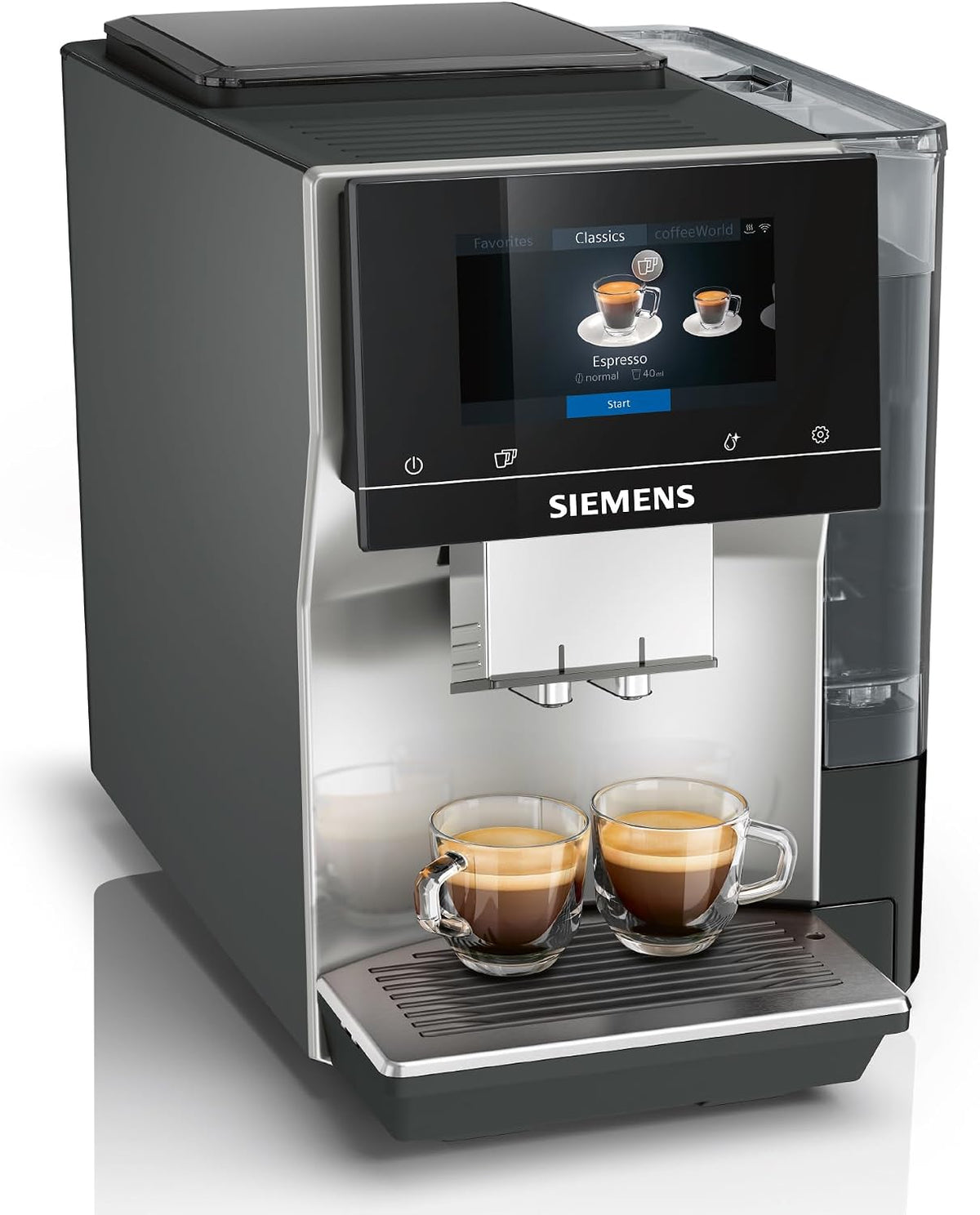 Siemens Kaffeevollautomat, Silber, EQ700 classic, großes farbiges TFT-Display, 36 Heiß- und Kaltgetränke, Cold Brew