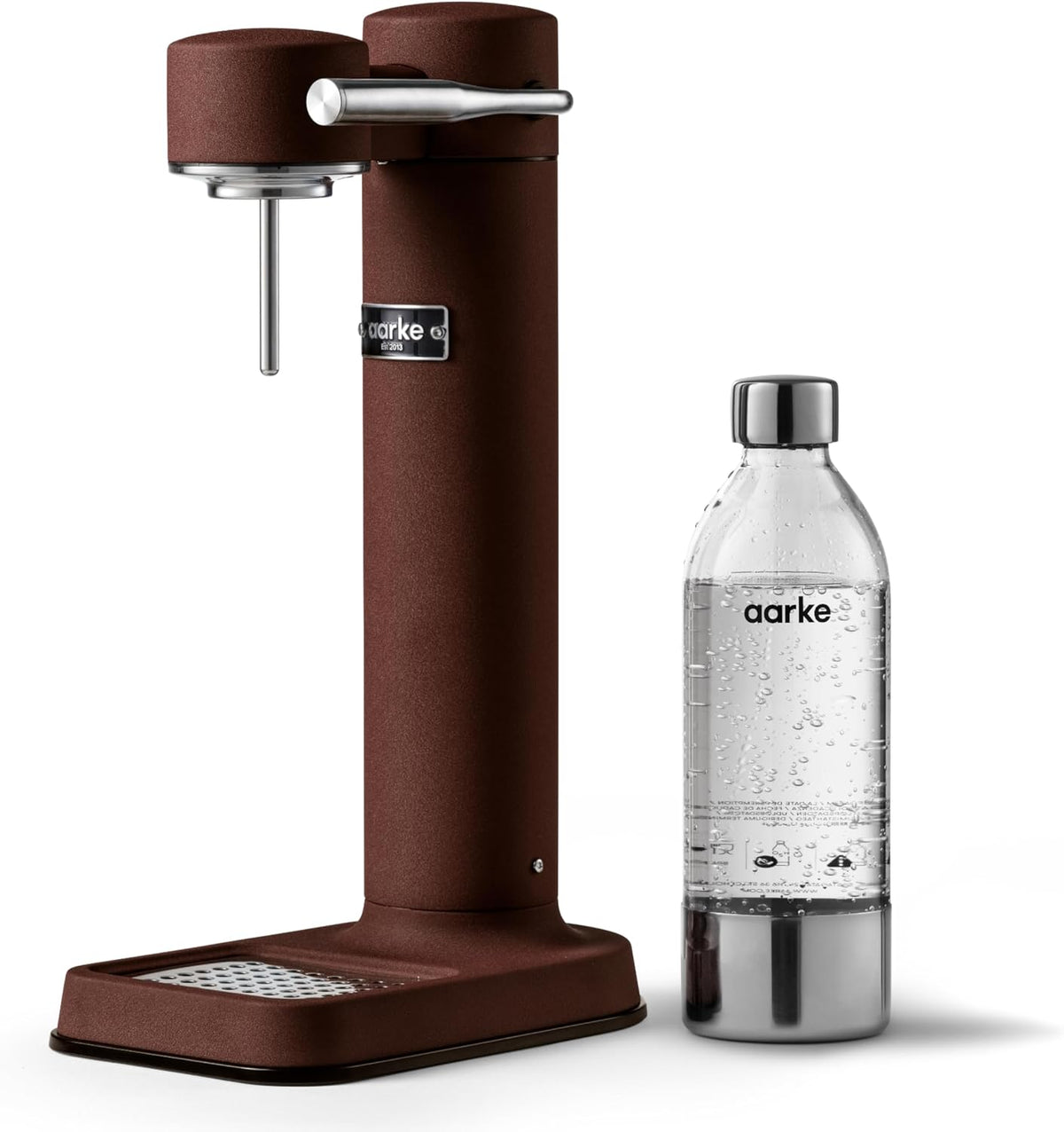 aarke Wassersprudler, 60 L, Silber, Carbonator 3, Edelstahl-Gehäuse, Sprudelwasserbereiter, inkl. BPA-freier PET-Flasche